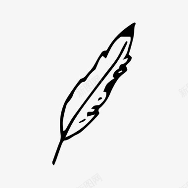 羽毛涂鸦手绘图标图标