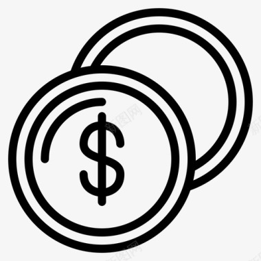 行业标志硬币会计货币图标图标