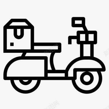 送货卡车滑板车送货轻便摩托车图标图标