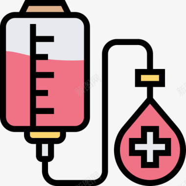 设计元素献血慈善元素4线性颜色图标图标