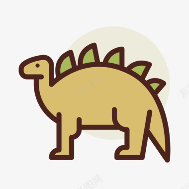 剑龙恐龙9线形颜色图标图标