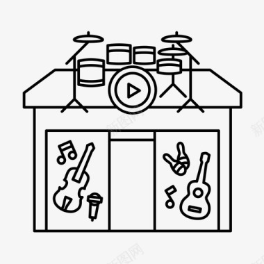 乐器商店零售商店商店图标图标