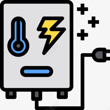 热水器直通车热水器电2线性颜色图标图标