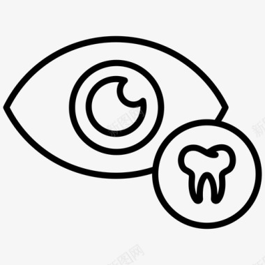 小牙齿检查牙齿37轮廓图标图标