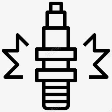 维修安装火花塞汽车维修47线性图标图标