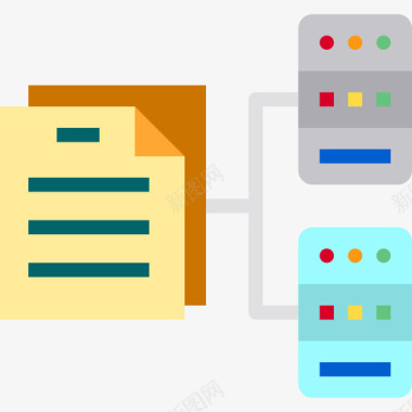 大数据存储数据库计算机数据存储3平面图标图标
