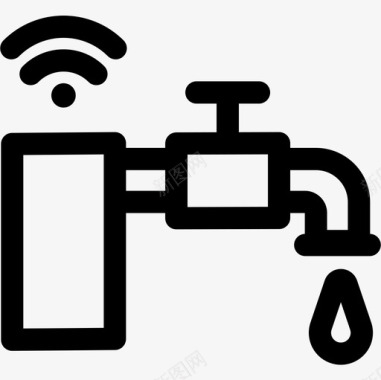 漏水的水龙头水龙头智能家居28线性图标图标