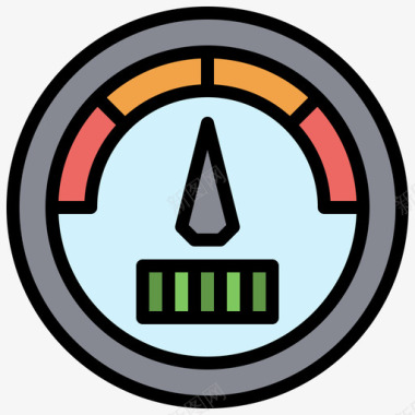汽车速度表速度表加油站10线颜色图标图标