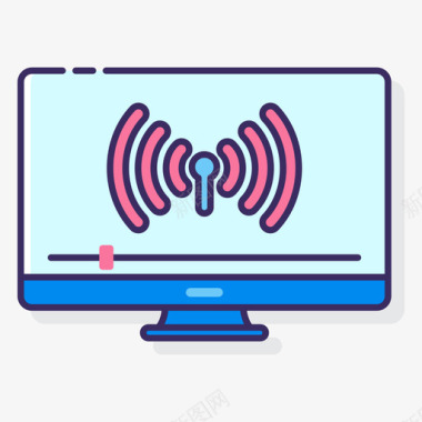 线上直播直播直播2线性彩色图标图标