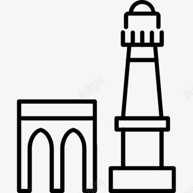 卡塔拉清真寺建筑地标图标图标