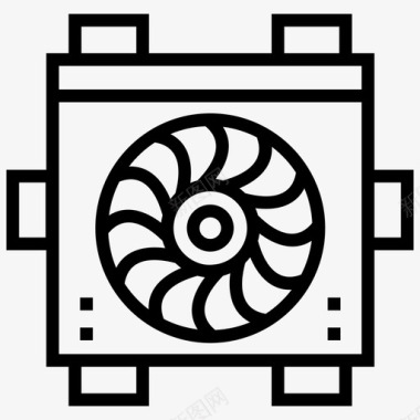 高效散热汽车散热器风扇汽车加热器冷凝器图标图标