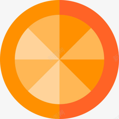 橙色健康食品24扁平图标图标