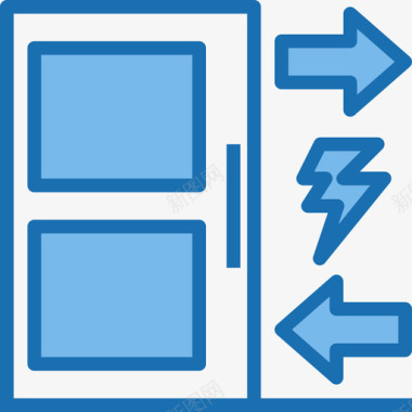 蓝色闪电背景自动门电动3蓝色图标图标