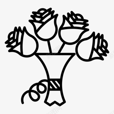 花束礼物玫瑰图标图标