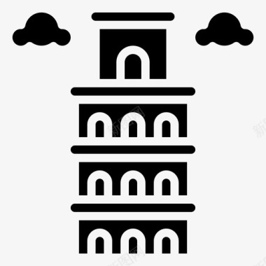 比萨斜塔建筑建筑与城市图标图标