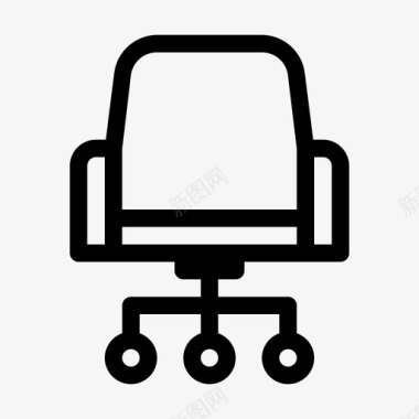 对椅老板椅家具商务及管理线图标图标