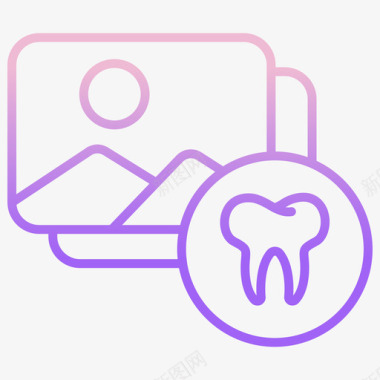 暗红色渐变图像牙科38轮廓渐变图标图标