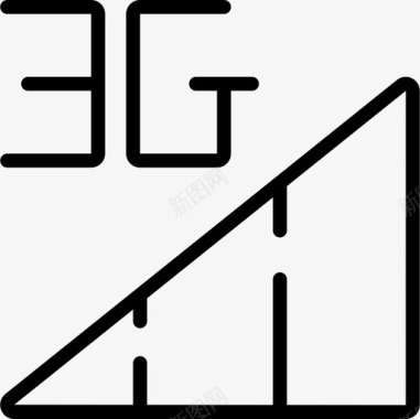 3G移动手机3g移动接口线性图标图标