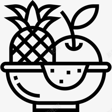 水果野餐元素直系图标图标