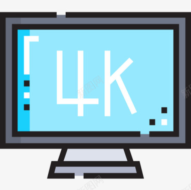 4K牌子4k硬件21线性颜色图标图标