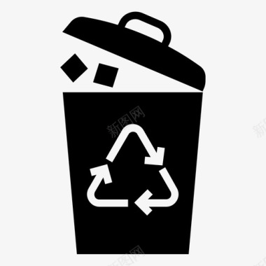 垃圾箱可生物降解废物绿色废物图标图标