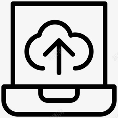笔记本电脑箭头云端图标图标