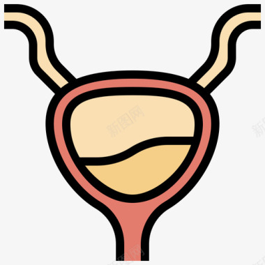 人体脏腑膀胱人体解剖学5线颜色图标图标