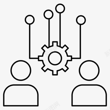 企业的愿景通信化身引擎图标图标