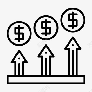 增加更多的增加资金收益业务图标图标