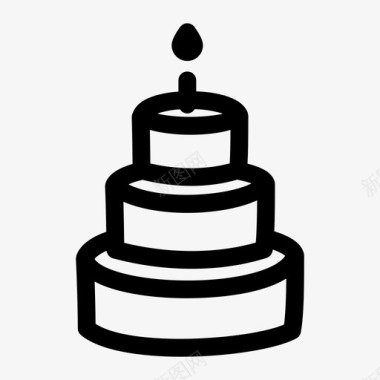 生日蛋糕蜡烛分层图标图标