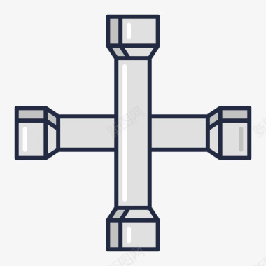 十字扳手竞速19线性颜色图标图标