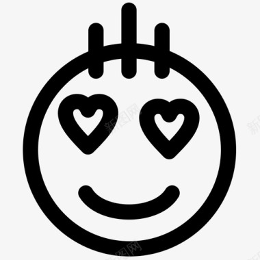 表情符号快乐爱情图标图标