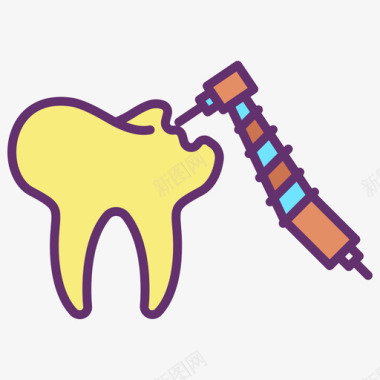 数字40龋齿牙齿40线形颜色图标图标