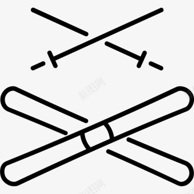 滑雪运动两项全能撑竿图标图标