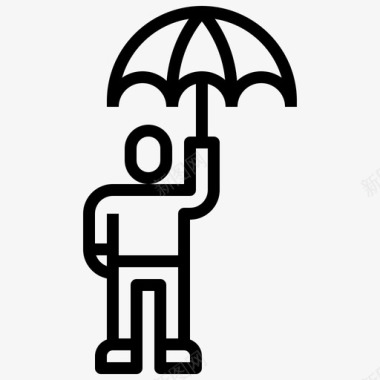 背包客伞保护雨图标图标