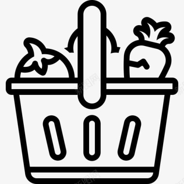 蔬菜篮子绿色图标图标