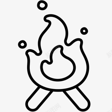 火焰矢量火营地营火图标图标