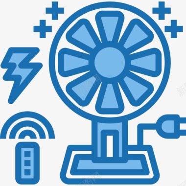 四叶风扇风扇电3蓝色图标图标