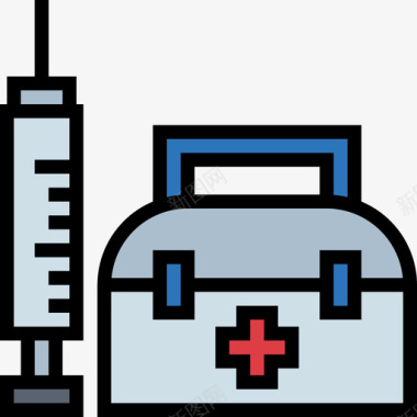 儿童认知急救箱儿童玩具2线性颜色图标图标