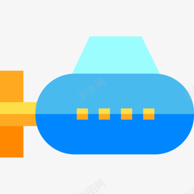 潜水艇圣诞玩具公寓图标图标