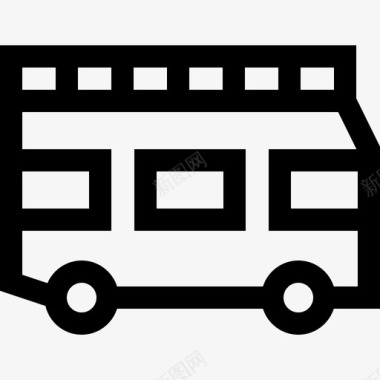 公共交通标识双层巴士公共交通17直达图标图标