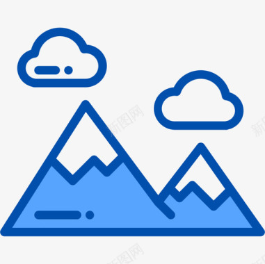 山地能源生态4蓝色图标图标