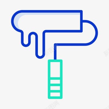 油漆辊图形112轮廓颜色图标图标