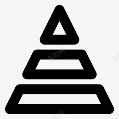 三层金字塔职业结构图标图标