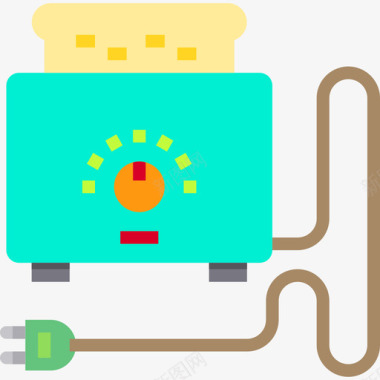 家用拖鞋烤面包机家用电子2扁平图标图标