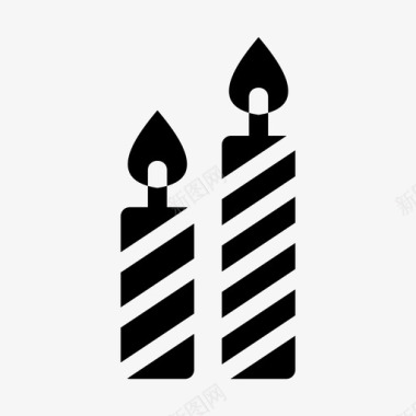 装饰蜡烛蜡烛燃烧圣诞节图标图标
