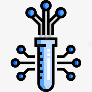 工程测量员烧瓶生物工程7线性颜色图标图标