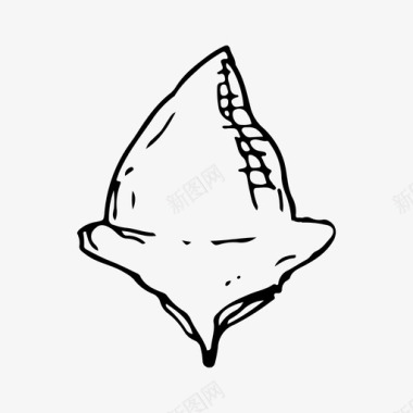 鲨鱼牙涂鸦手绘图标图标