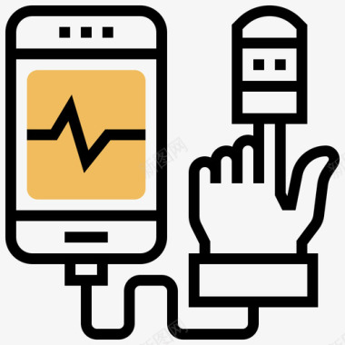 7健康检查心率健康检查7黄影图标图标