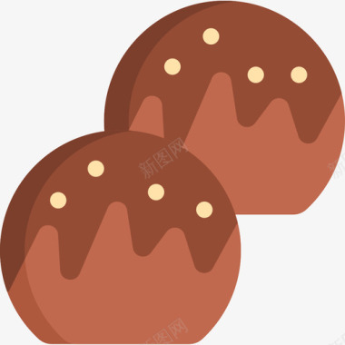 巧克力球糖果和糖果13扁平图标图标